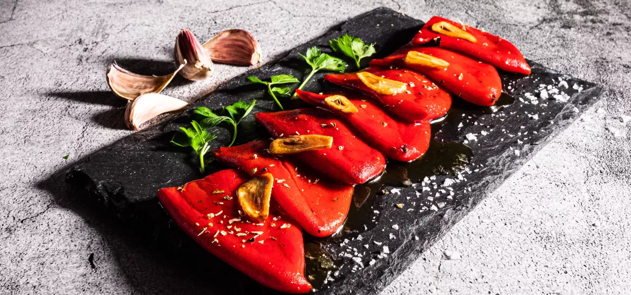 marinated piquillo peppers main photo portion